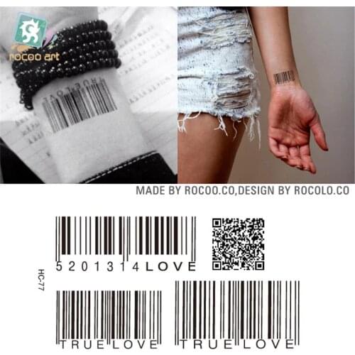 Body Art Sex waterproof temporary tattoos for men and women individuality 3d Barcode design tattoo sticker Wholesale HC1077