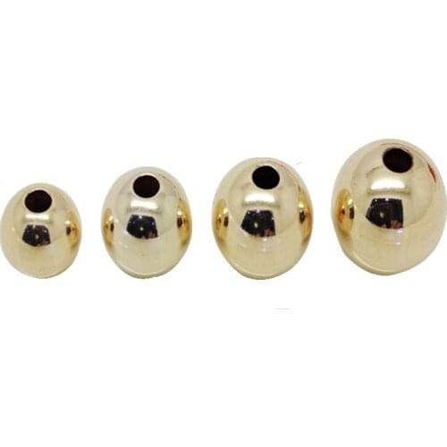 10pcs/Lot 14KGF Spacer Beads 2mm-10mm Yellow Gold Color Quality DIY Jewelry Accessories,Color Retention About 5 Years