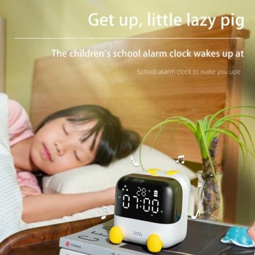Time Angel Alarm Clock With Night Light Temperature Clock Childrens Cartoon Desktop Charging Sleepy Small Alarm Clock