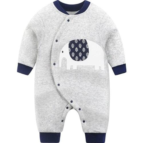 Baby Romper For Newborn Baby Boys Spring Autumn Clothes Baby Warm Animal Elephant Jumpsuit