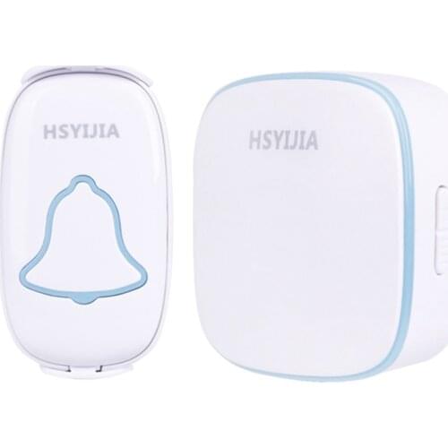 HSYIJIA Home Security Welcome Wireless Doorbell Smart Chimes Door Bell Alarm 38 Songs With Waterproof Contact Button US Plug