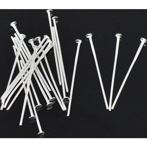 Doreen Box Lovely 450PCs Silver color Head Pins 0.7x30mm(21 gauge) (B01533)