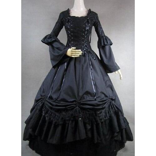 GT013) Long Sleeves Gothic VictorianLolita Dress Ball Gown Fancy Prom Dress Halloween Party Costume