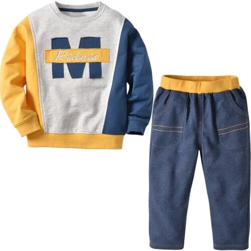 Active Kids Clothing Set Boyssweater Sport Autumn Letter Long Sleeve Set Carton Comfortable Warm Childrens Cartoon Sweater