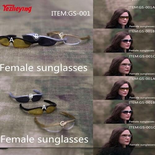 1/6 Scale Clothing Accessories Female Doll Sunglasses Women Glasses Windproof Goggles GS001A/B/C f 12" action figure Toys Model