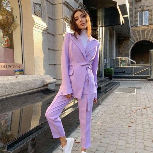 Fashion Purple Slim Mother of the Bride Pants Suits Women Ladies Formal Evening Party Tuxedos Formal Work Wear For Wedding 2 pcs