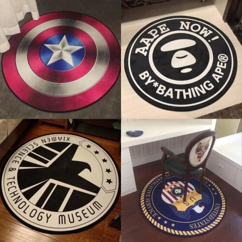 Cartoon Kid Round Carpets Non-Slip Carpet Living Room Bathroom Door Floor Mat Tapis Salon Rugs Bedroom Decor Bath Balcony Rug