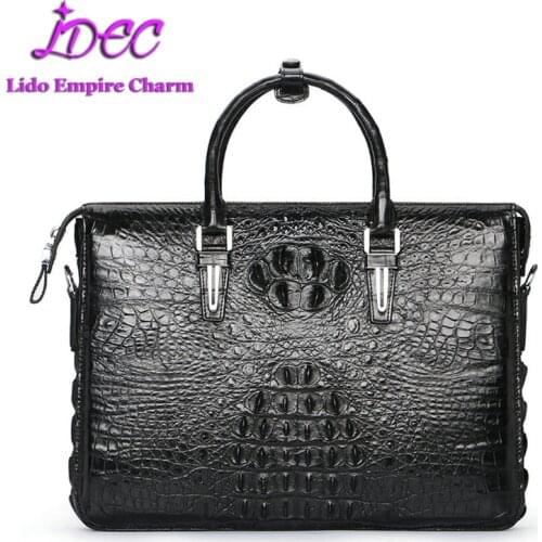 2021 New Brand Design Mens Business Handbag Genuine Crocodile Leather Briefcase for Laptop Messenger Shoulder Bag Handbags