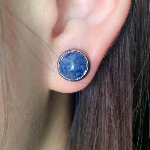 Unusual Stainless Steel Earrings for Women Natural Stone Tigereye Crystal Simple Retro Fashion Earrings 2020 Trendy