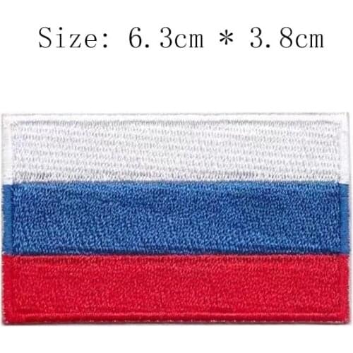 Wholesale hot sale world falg Russia embroidery flag 100% iron on sew on military badge full embroidery emblemas backpack Jeans