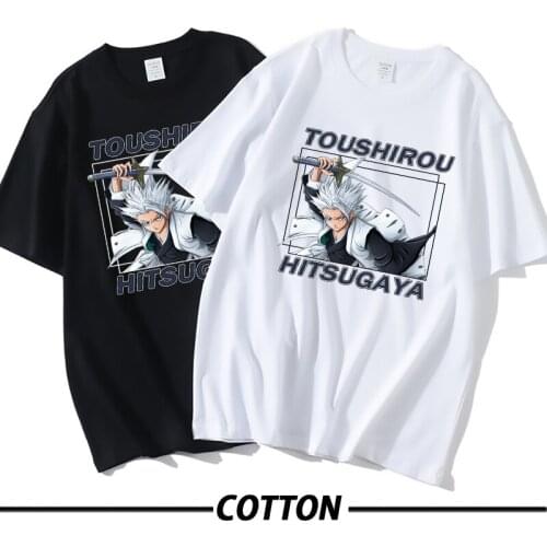 Bleach T Shirt Men wmen Short Sleeved 100% Cotton T shirt Anime Manga Hitsugaya Toushirou Graphic T-shirt Anime Manga Tee Tops