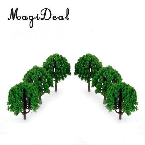 MagiDeal 20Pcs 3 Inch Scenery Landscape Train Model Trees Scale 1/100 for Garden Street Courtyard Railroad Scenery Scene Toy