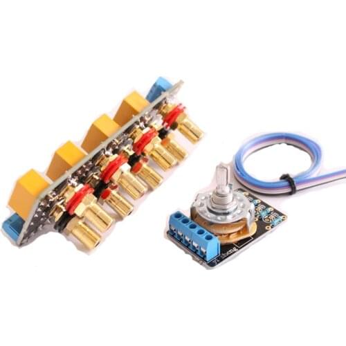 Power Amplifier Board Chassis Signal Selection Switch Board Case DIY Audio Source Signal Switch with RCA Kit Finished Product