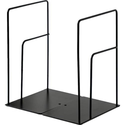 1 Pair Rectangle Bookends Book Stand Support Desktop Office Magazine Organizer Non Slip Rack Shelf Holder