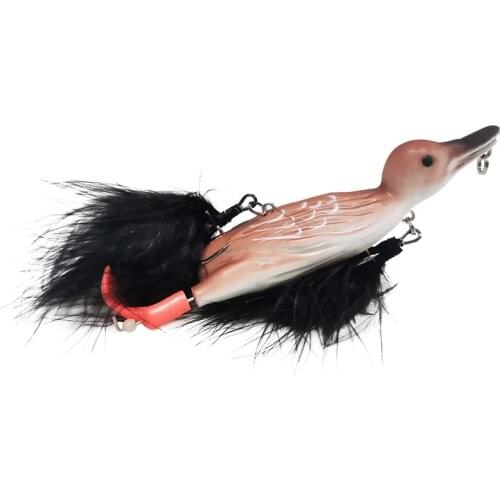 LUTAC Hot Selling Lifelike Duckling Lures 105mm 29g Top Water Fishing Bait Hard ABS Plastic Duck