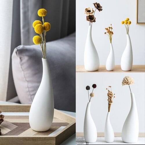 Simple Modern Ceramic Vase Decoration Home Livingroom Flower Arrangement Dried Flower Ornaments Hotel Office Furnishings Crafts