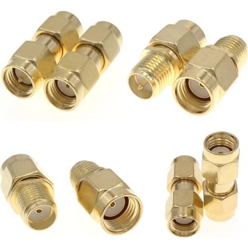 RF Coaxial Coax SMA Adapter Kit SMA RP SMA Male Female RF Coax Coupling Nut barrel Connector Converter For WIFI Antenna