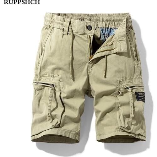 2021 Summer New Men Cargo Shorts Men Pure Cotton Casual Fashion Pure Color High Quality Cargo Pants Streetwear New Men Shorts