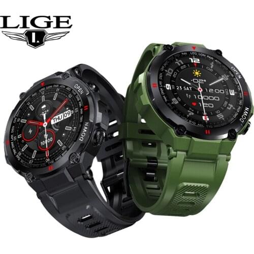 LIGE New Smart Watch Men Outdoor Sport Fitness Bluetooth Call Multifunction Watch Music Control Alarm Clock Reminder Smartwatch