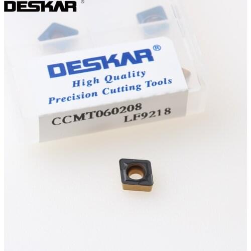 10PCS DESKAR CCMT060204 CCMT060208 LF9218 CNC Lathe Cutter Cutting Carbide Inserts Turning Tools For Steel Parts