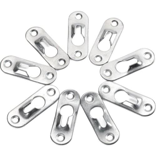 10pcs Picture Hanger Hooks frame Wall Metal Keyhole Hanging Paintings Fasteners Art Gallery Display Mirror Brackets Hardware