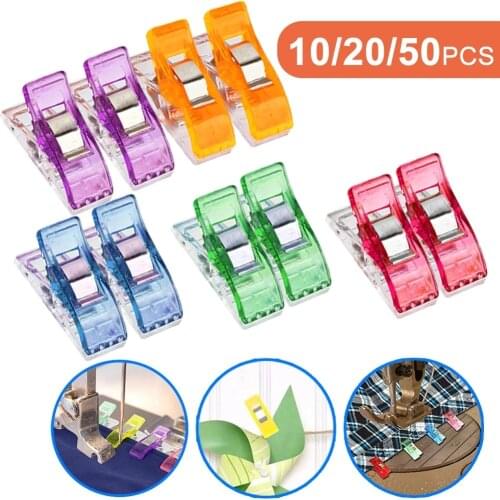 10/20/50PCS Plastic Sewing Clips Colorful Clamp Binding Clips Assorted Colors Quilting Crafting Crocheting Knitting Safety Clips