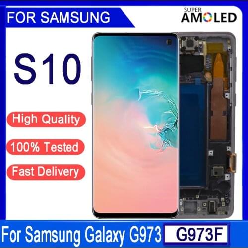 6.1''Original AMOLED LCD For SAMSUNG Galaxy S10 G973 SM-G973F/DS G973U LCD Display Touch Screen Digitizer Replacement