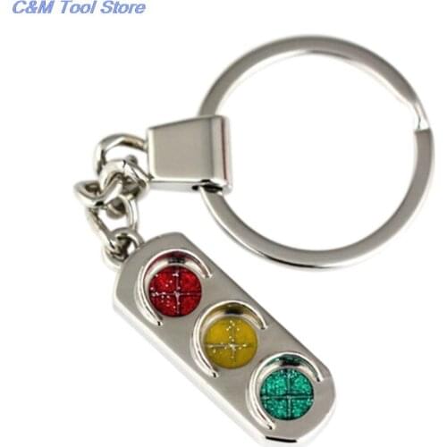 1 pc car Auto Key Chain Gifts For male womens Wholesale 1Pcs Traffic Light key rings red and green lights keychain 3.3 x 1.2 cm