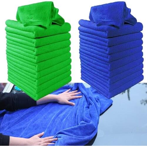 10PCS Microfiber Towel Car Care Polishing Wash Cleaning Cloth Plush Washing Drying Towel Thick Plush Fiber