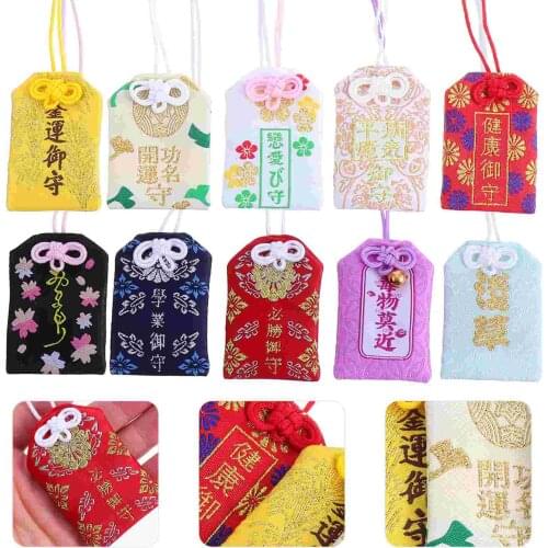 10pcs Japanese Style Amulet Japanese Style Blessing Bag Fortune Omamori Charm