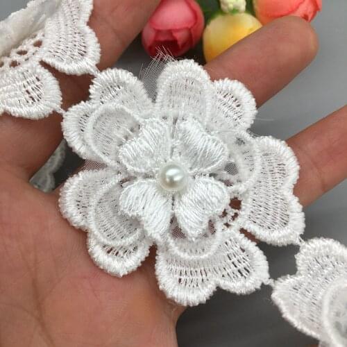 10X Flower Lace For Dress Ribbon Lace Trim Knitting Africa Wedding Embroidered DIY Handmade Patchwork Sewing Supplies Craft