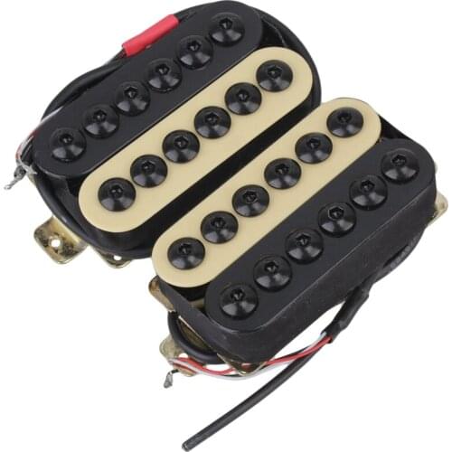 2Pcs Guitar Pickup Humbucker Double Coil Bridge Neck Pickups For Punk And Heavy Metal Rock Black And Yellow