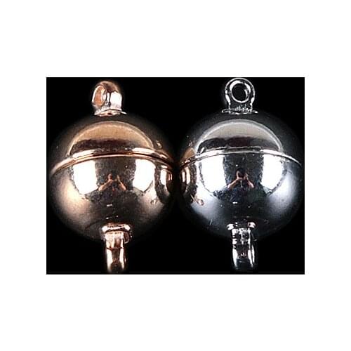 10 Sets/lot Round Strong Magnetic Clasps Fit DIY Bracelets Necklace Dia 6/7/8/10/12/14mm End Clasps Connector for Jewelry Making