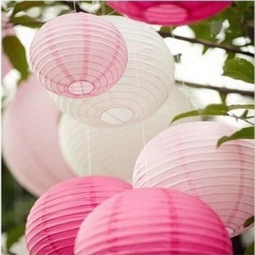50 pieces 6inch Paper Ball Lanterns 15cm Round Chinese Rice Lamp Holiday Party Birthday Wedding Festival Decoration