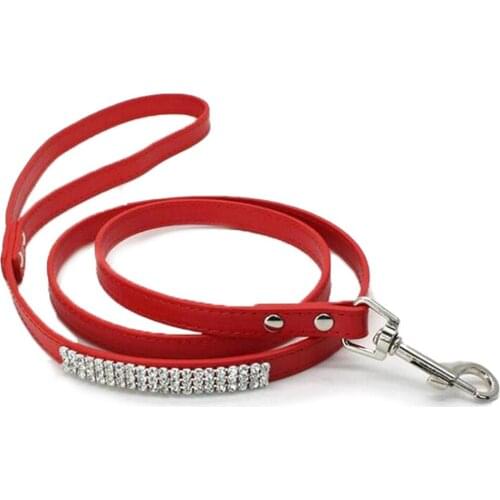 Bling Rhinestone Cat Leash Soft Suede Leather Cat Walking Training Lead for Kitten Small Medium Kitten Chihuahua Pet Supplies