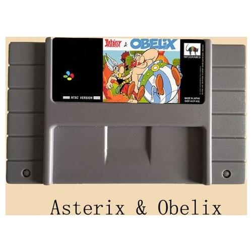 Asterix Obelix 16 bit Big Gray Game Card For USA NTSC Game Player