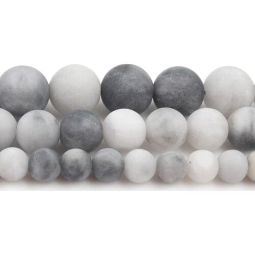 6/8/10mm Natural Matte Polish Hawkeye Stone Beads Round Loose Bead for Accessories Jewellery Making Diy Bracelet 15'Strand