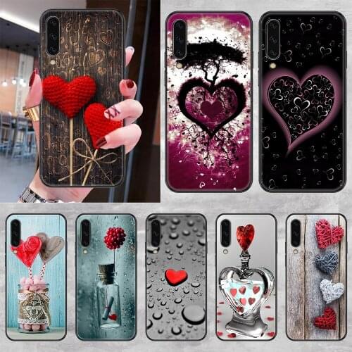 The Heart love Phone case For Samsung Galaxy A 3 5 7 8 10 20 21 30 40 50 51 70 71 E S 2016 2018 4G black fashion prime trend