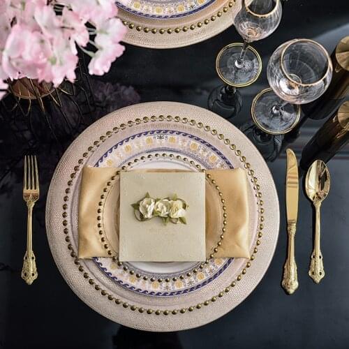 EECAMAIL Modern European Style Advanced High Bone China Steak Plate European Creative Western Plate Knife Fork Spoon Cutlery