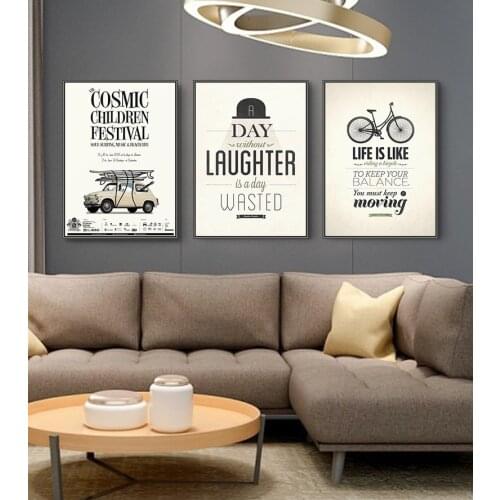 Maeham abstract car alphabet decor painting Wall Art Canvas Posters Prints Nordic Paintings Wall Picture for Living Room Mural