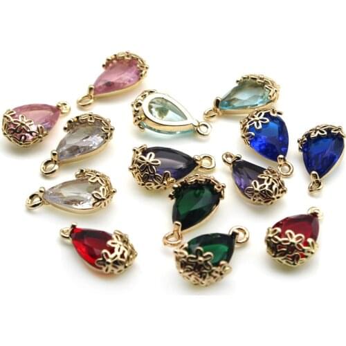 16.5x9.5mm Crystal Rhinestone Charms Pendant Water Drop Charm for Jewelry Making Supplies DIY Fine Necklace Earring Accessories