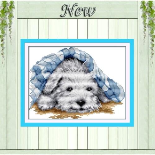 Small lovely dog,Counted Printed on the canvas DMC 11CT 14CT Cross Stitch kits,needlework Set embroidery,animal Home Decoration