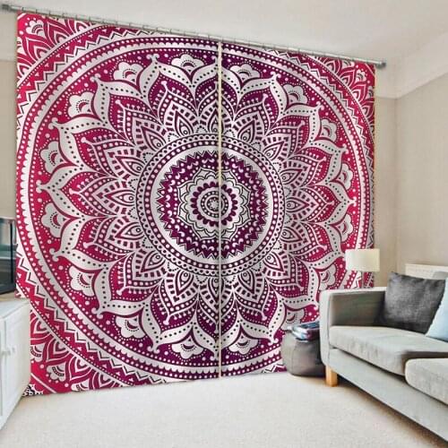 Mandala Datura Buddhism Ethnic Window Treatments Curtains Valance Room Curtains Bohemian Living Room Bedroom Drapes