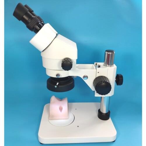 Microsurgery training simulator of ophthalmology, Microscope,instruments and Silicone facial model