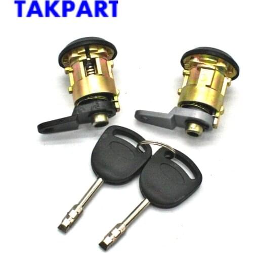 TAKPART 1 Set Front Door Lock Barrel Keys Set For Ford for Fiesta 1995 - 2002 KA 1996 - 2008 Courier Escort 1995 - 2001