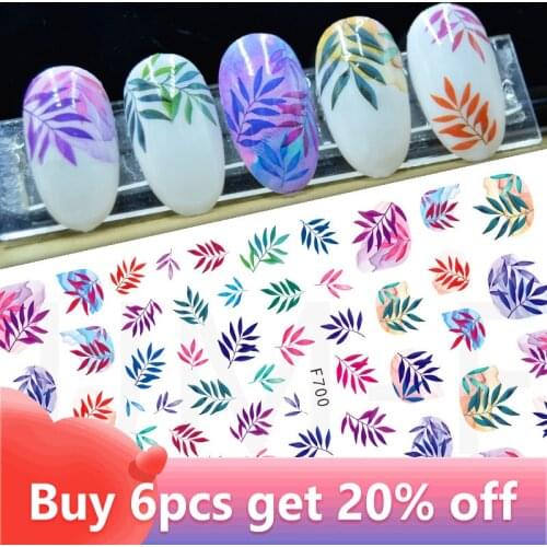 3D Nail Sticker Autumn Leaf Flowers Designs Adhesive Nail Decals Manicure Sliders Nail Art Decorations