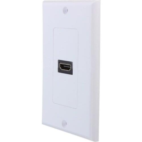 New 1-Port HDMI Wall Face Plate Panel Cover Coupler Outlet Extender 3D 1080P White