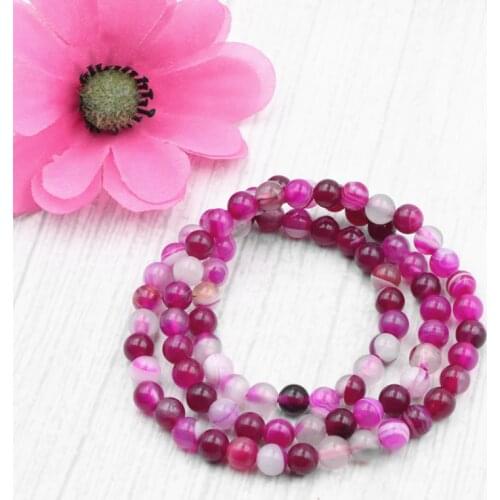 New Design 3 Layer Beaded Charms Bracelet Natural Agates Stone Round Chain Bracelets Retro Pray Buddhism Bangle Jewelry 21" A980