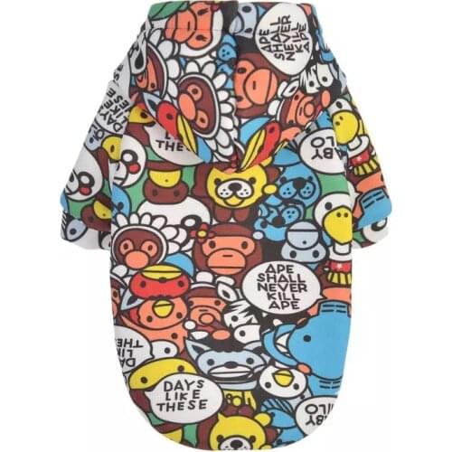 Pet ropa chihuahua cat dog clothes for small dogs cute hoodies coat printed puppy costume for french bulldog York clothing pug