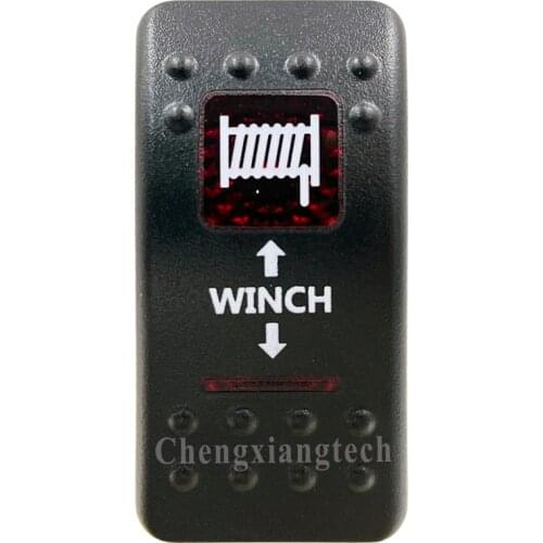 Printed Red Switch Cap - WINCH IN WINCH OUT - for Carling Arb Car Boat Led Rocker Switch 12v 24v, Cover Only ! No Switch Base